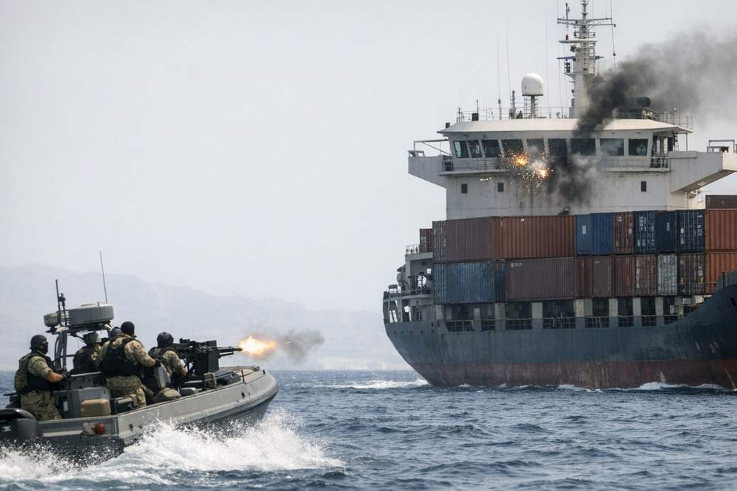 Iranian Speedboat Fires on Container Ship Near Oman